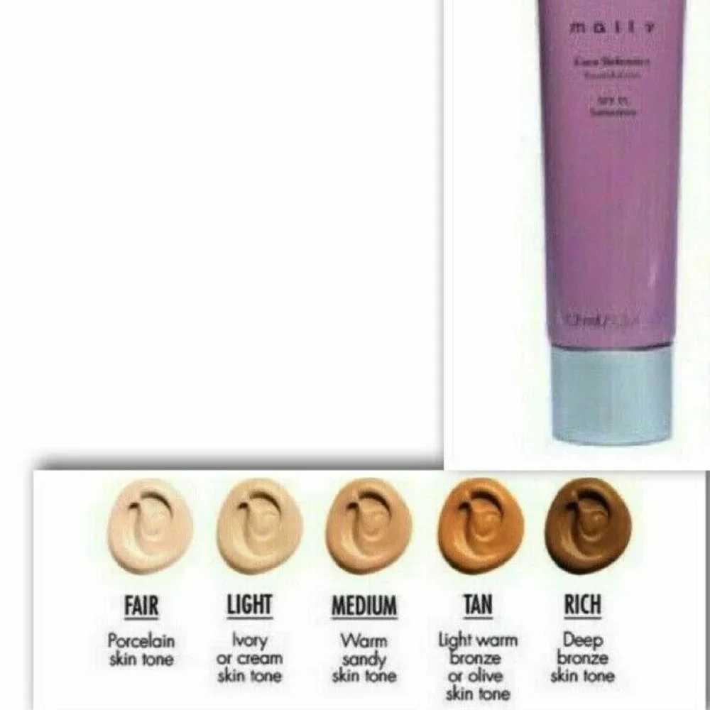 (2) NEW Mally Face Defender Foundation SPF 15 RICH  1.8 oz. FULL SIZE